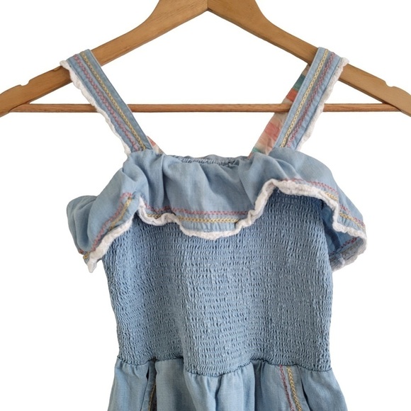 Matilda Jane Picnic in the Park chambray romper blue size 10 girls - Picture 3 of 10